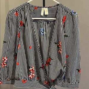 Floral Striped Women's Top